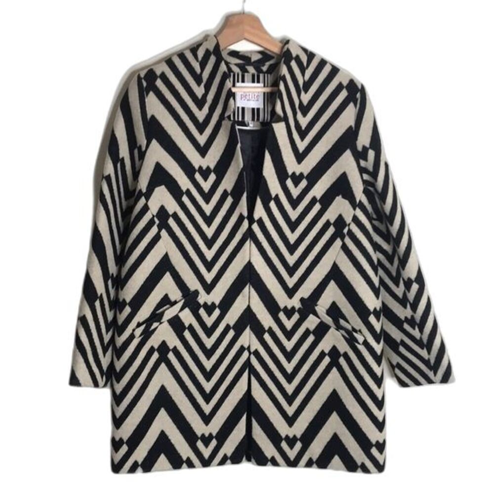 Principles by Ben de Lisi clasp chevron print blazer coat size 14p